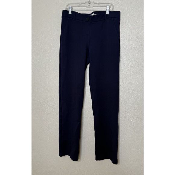 Betabrand Pants Womens Size M Dark Blue Stretch Straight Leg Mid Rise Trousers - Picture 1 of 8